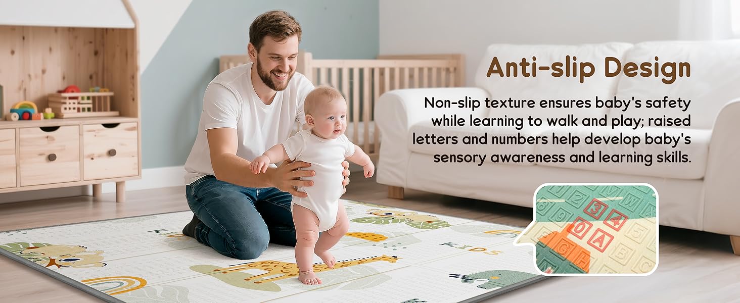 Baby Play Mat, PIGLOG 50x50 Playpen Mat, Waterproof Playmats for Babies and Toddlers Kids, Safe Foam Playmat for Tummy Time