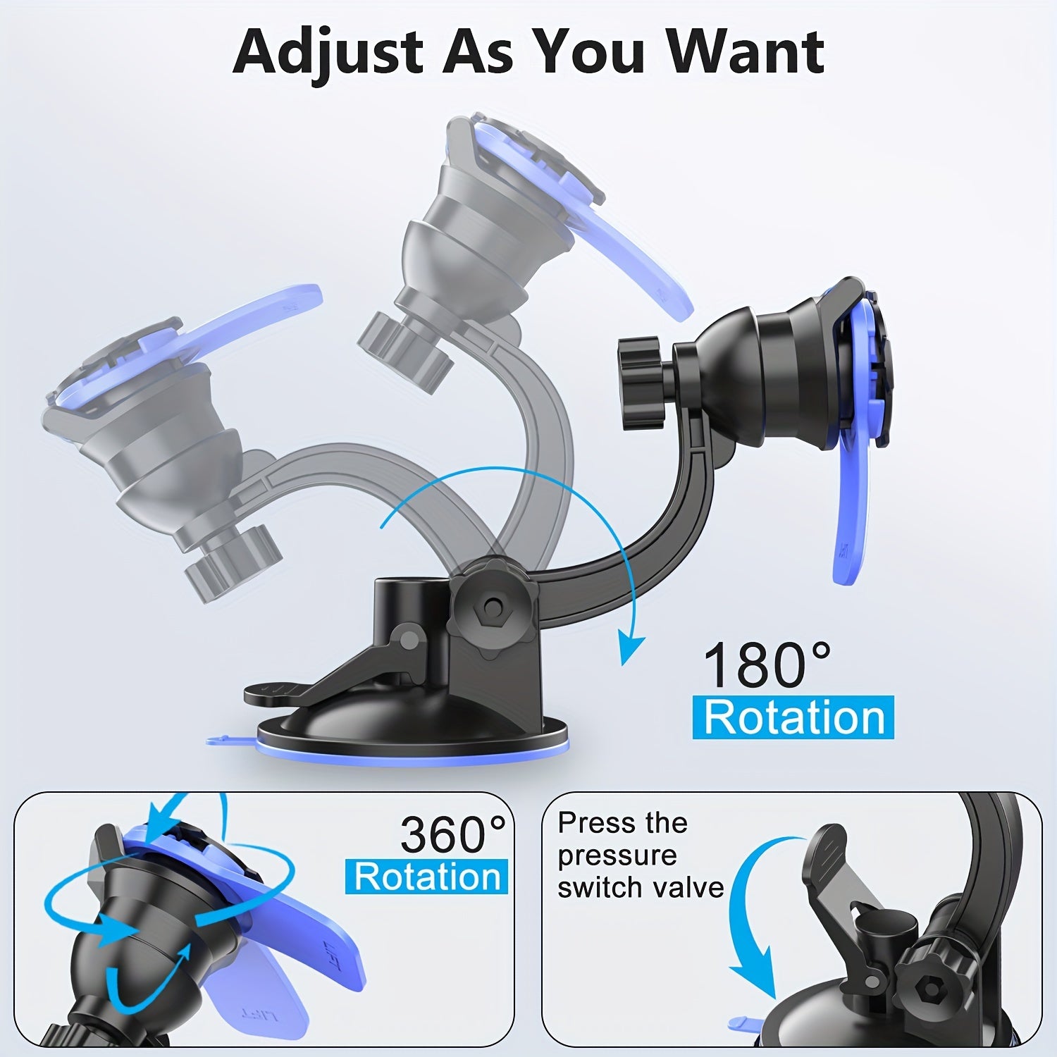 Car Phone Holder Mount With Universal Suction Cup Air Vent - Smarsty