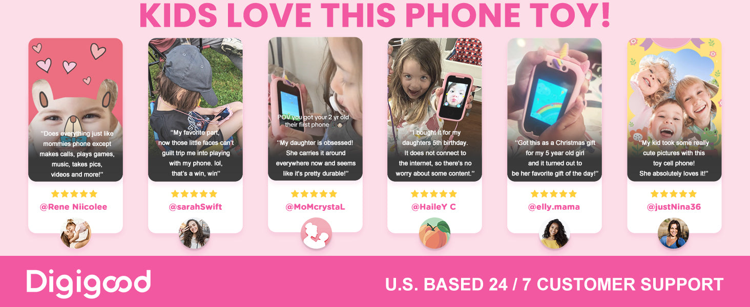Kids Smart Phone Girls Toy: Christmas Birthday Gifts for Girls Age 3-10 - Working Real Play Cell Phone - Toddler Toy Learning Ph