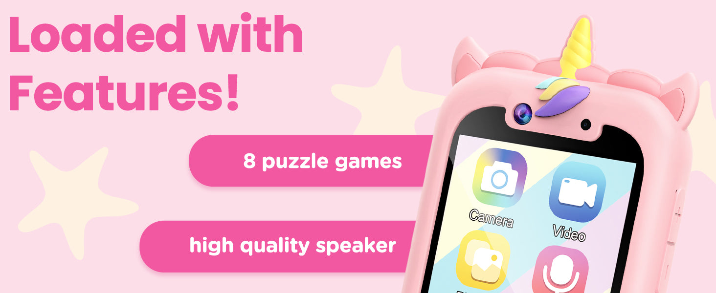 Kids Smart Phone Girls Toy: Christmas Birthday Gifts for Girls Age 3-10 - Working Real Play Cell Phone - Toddler Toy Learning Ph