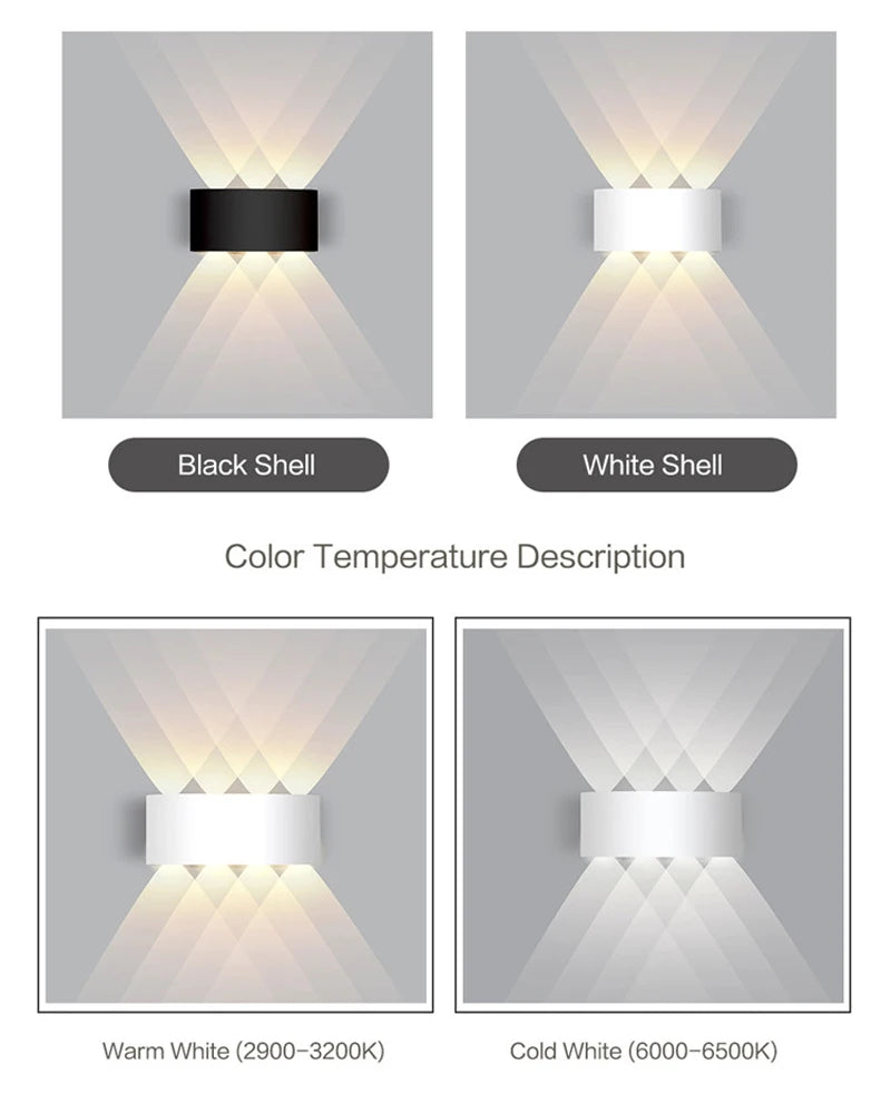Waterproof Aluminum LED Wall Lamp for Indoor and Outdoor Use - Smarsty