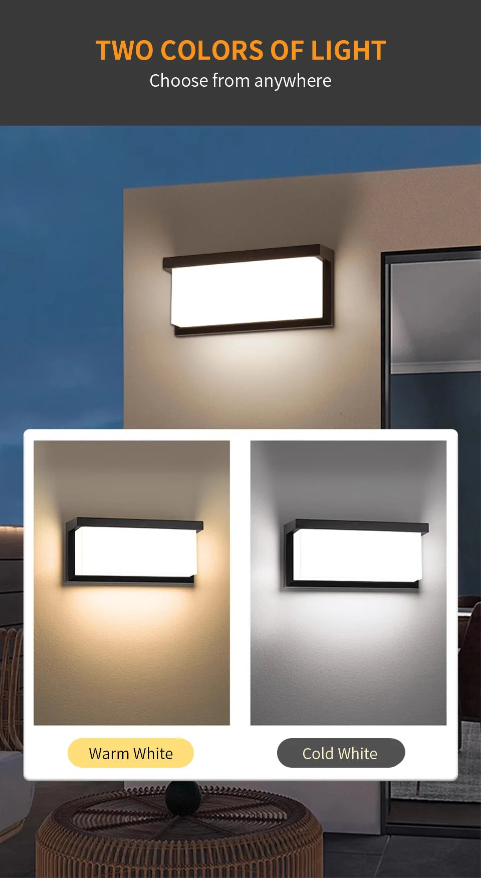 Waterproof LED Outdoor Wall Light with Motion Sensor - Smarsty