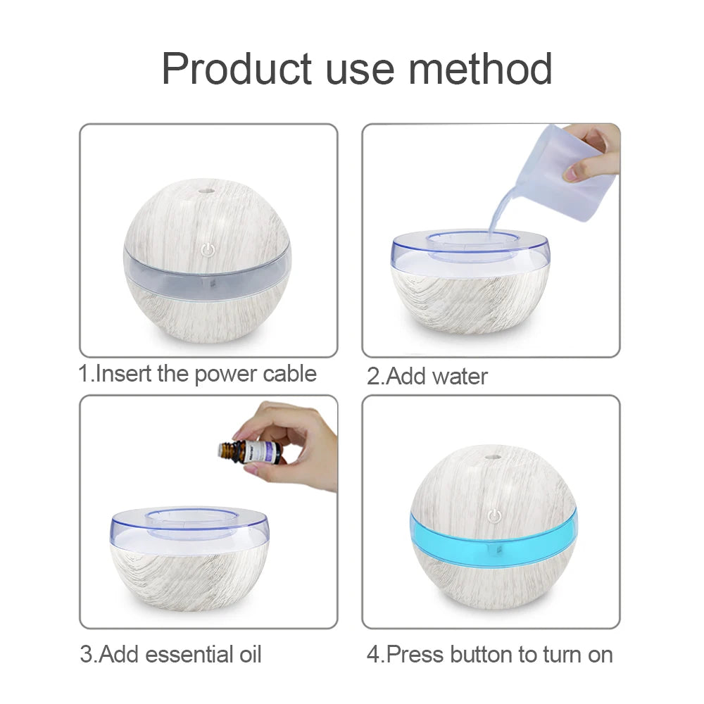 300ml Ultrasonic Humidifier with Timer and Aromatherapy - Smarsty