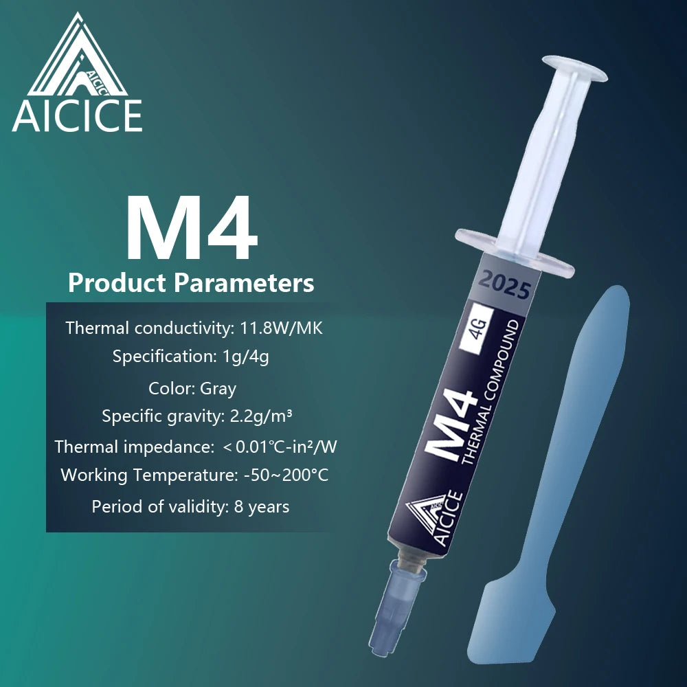 M4 Thermal Paste Processor 4g 11.8W/M-k For CPU GPU Printer HeatSink Cooling Cooler Thermal Grease Compound Silicone - Smarsty