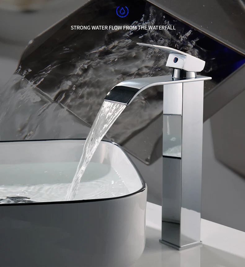 Stainless Steel Waterfall Basin Faucet with Dual Control - Smarsty