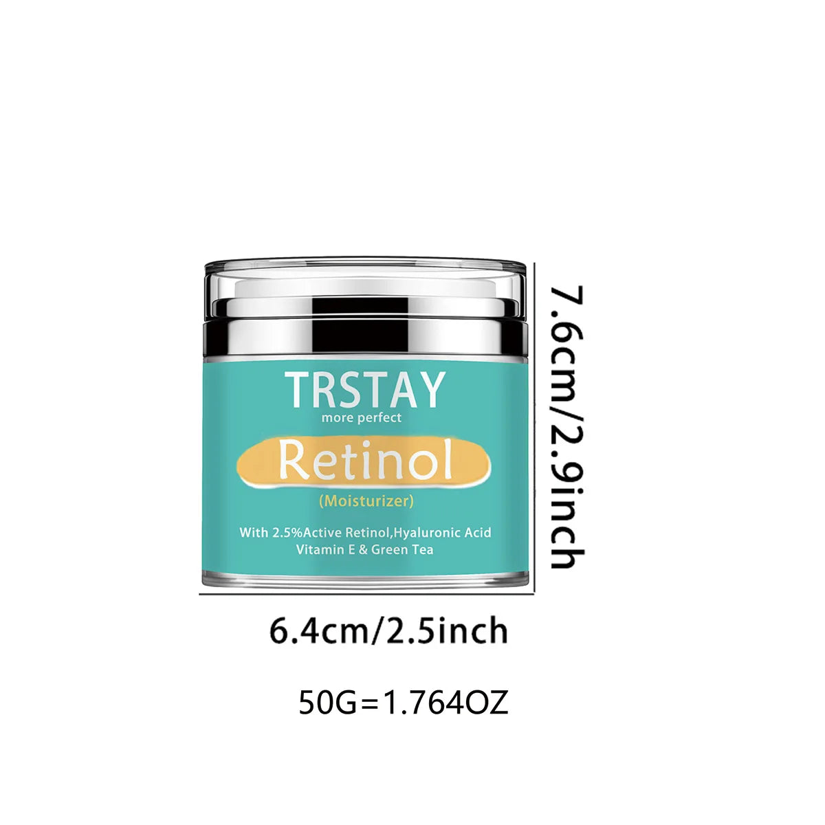 TRSTAY Retinol Moisturizing Cream 2.5% Active Hyaluronic Acid Vitamin E Green Tea Face Cream Nourishing Skin Care