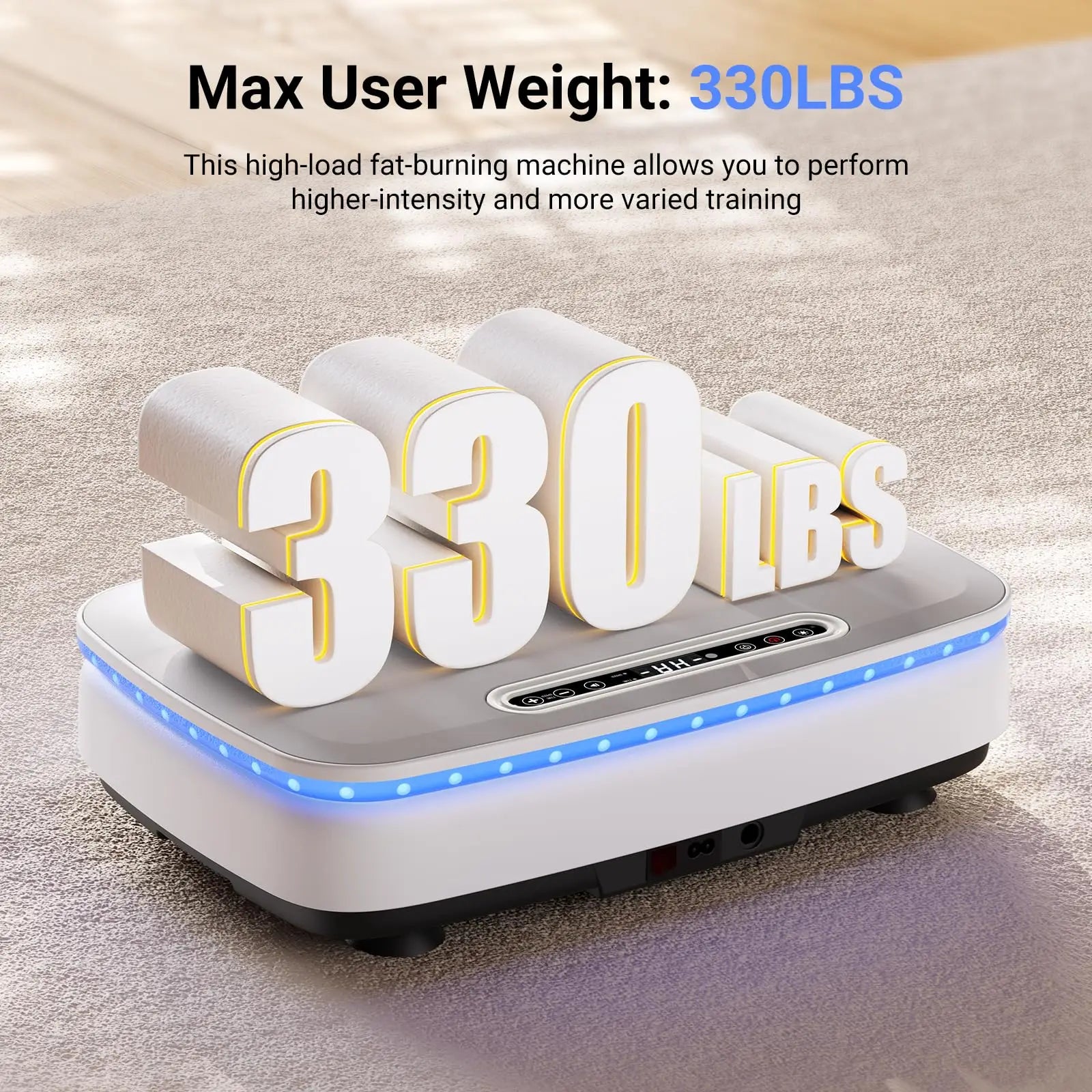 MERACH Vibration Plate Exercise Machine with Light Whole Body Workout Power Vibrate Platform Vibration Plate Lymphatic Drainage - Smarsty