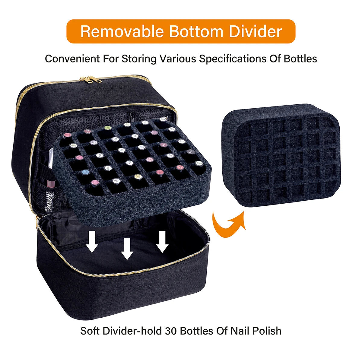 Nail Polish Organizer Double Layer Cosmetic Organizer Bag - Smarsty