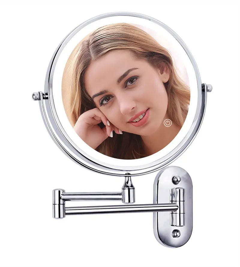 8 Inch Chrome Makeup Mirror with Dual Magnification - Smarsty