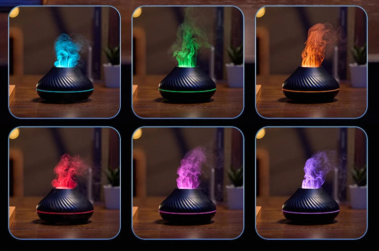 Portable Essential Oil Diffuser with Color Flame Feature - Smarsty