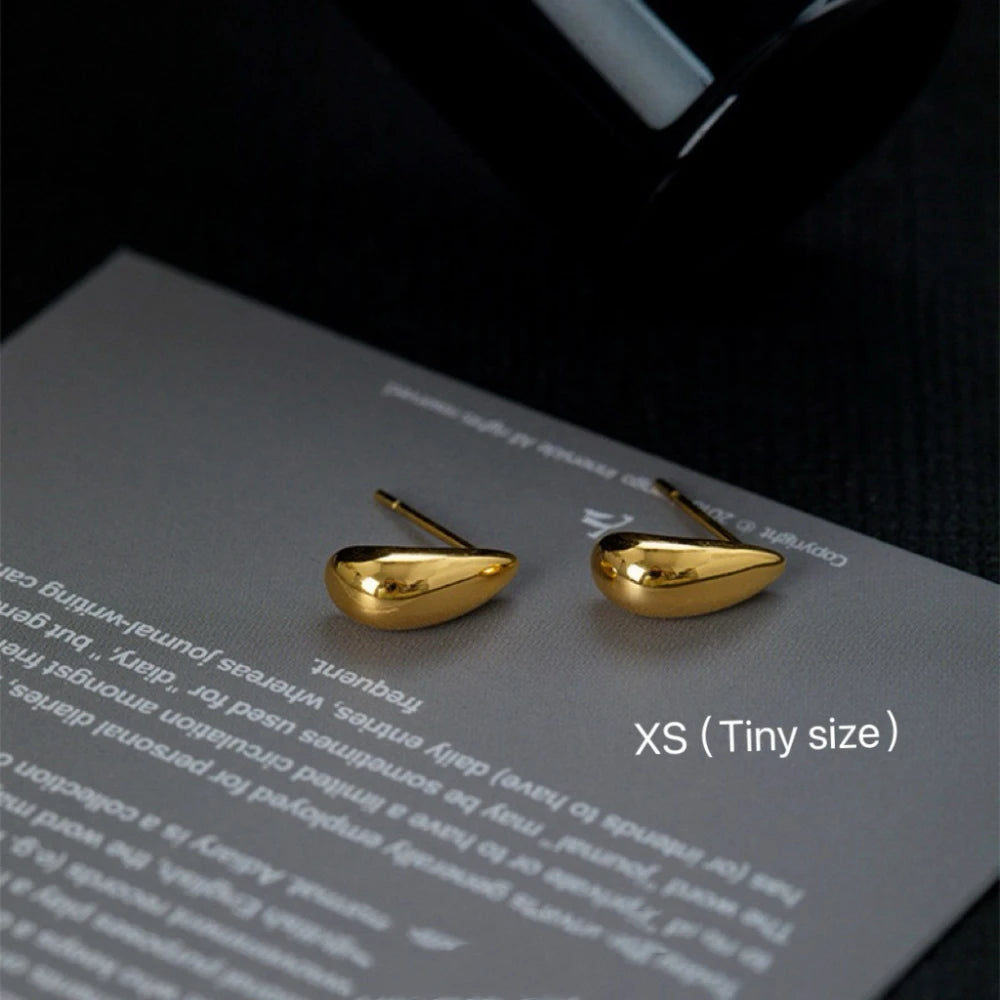 Vintage Chunky Water Drop Earrings in Gold Plated Stainless Steel - Smarsty