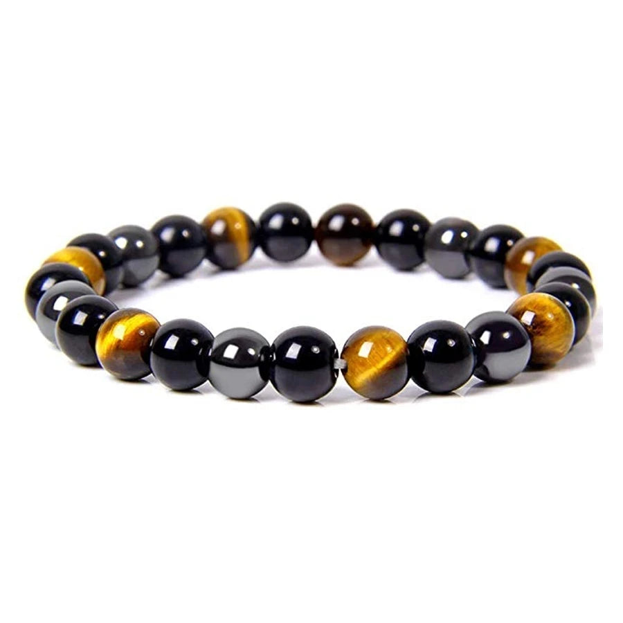 Natural Black Obsidian Tiger Eye Bead Bracelet for Health - Smarsty