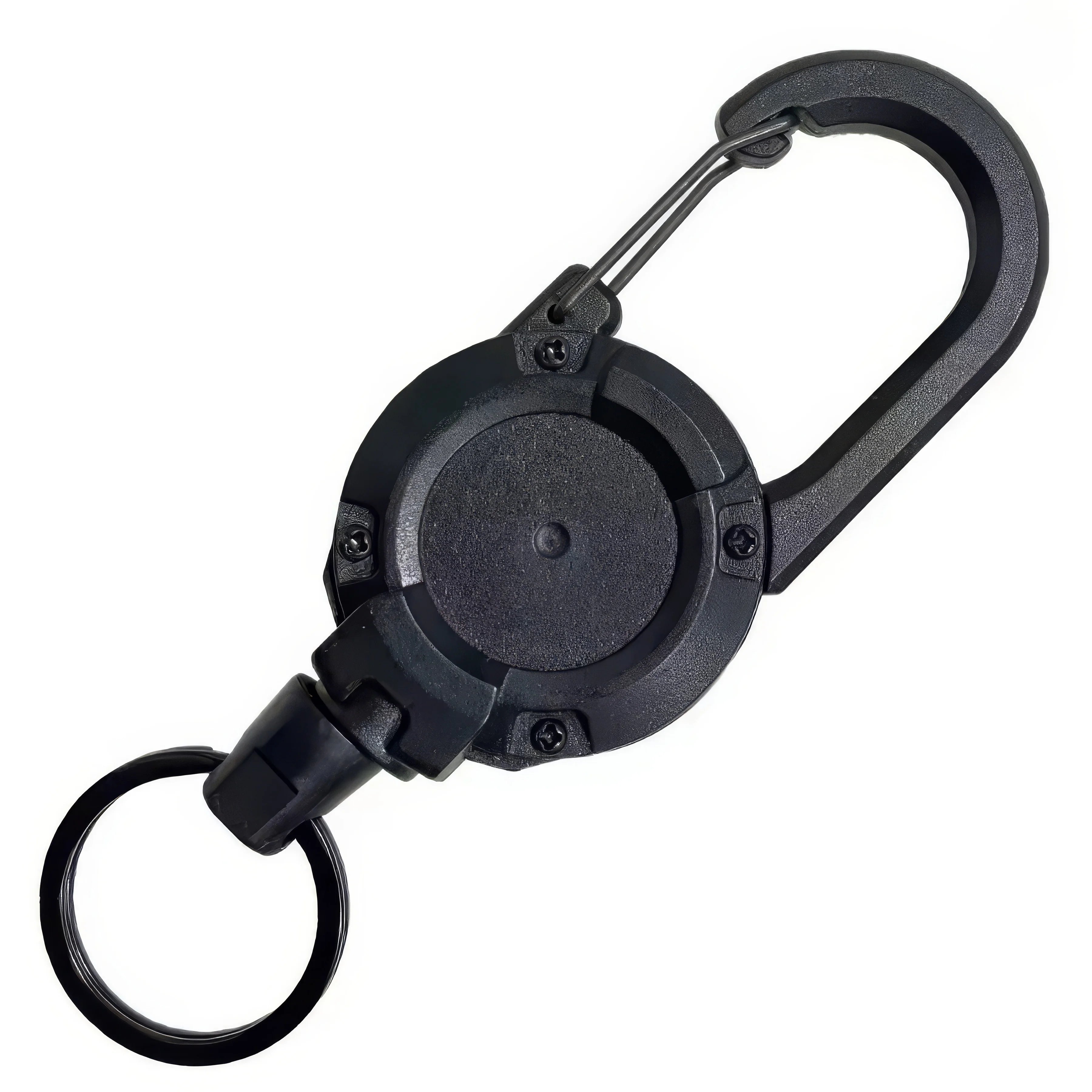 1/2 Piece Retractable Keychain in Black, Durable Design, Secure Closure, Suitable for Identification Documents, ID Cards, Keys