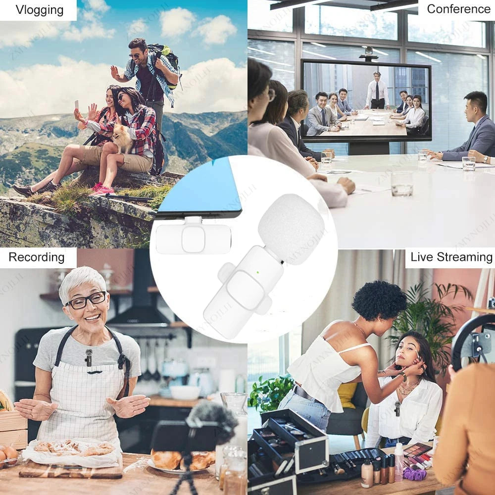 Wireless Lavalier Microphone for iPhone Android Audio Recording - Smarsty