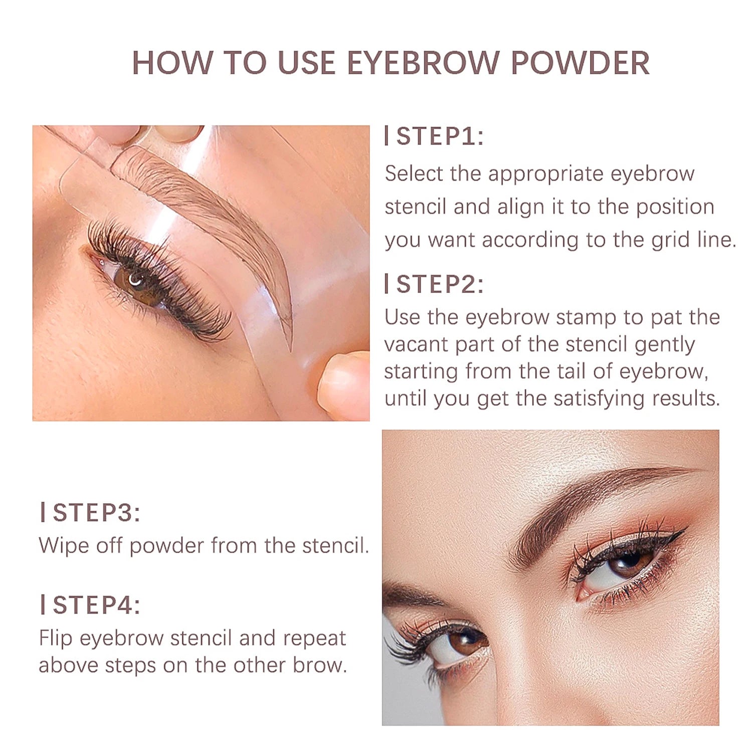 Eyebrow Stamp Stencil Kit for Long-Lasting Waterproof Makeup - Smarsty