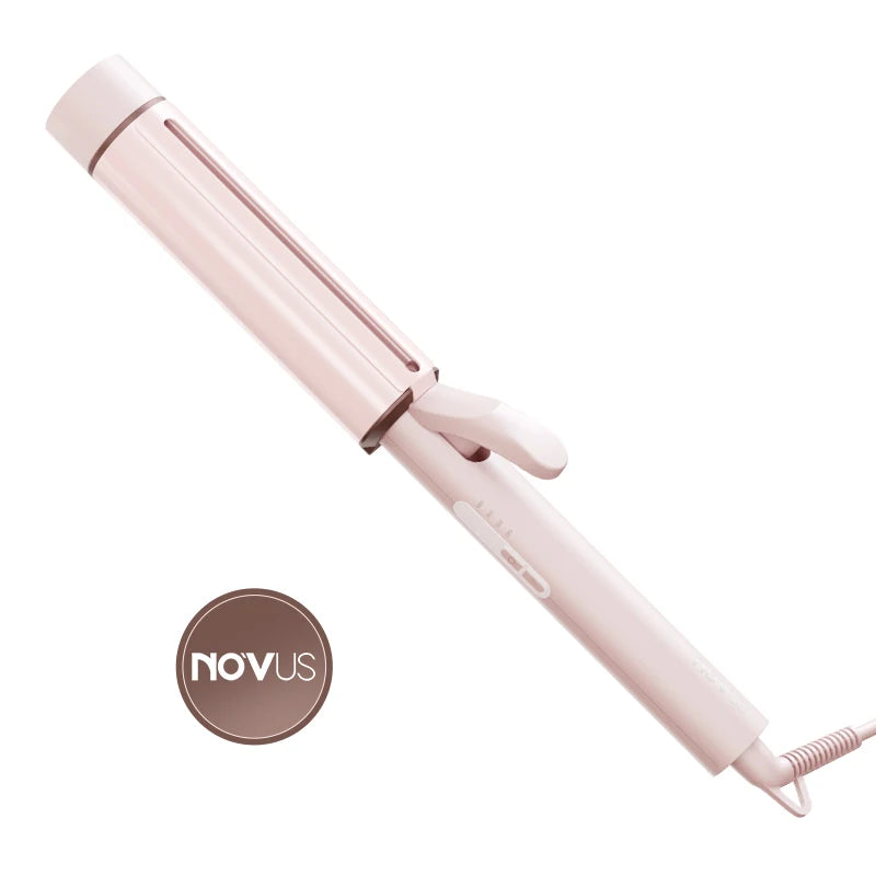 1.5 Inch Extra Large Curling Wand for Long Hair - Ceramic Tourmaline Barrel with 40000000 Negative Ions, 2 Clips - Smarsty