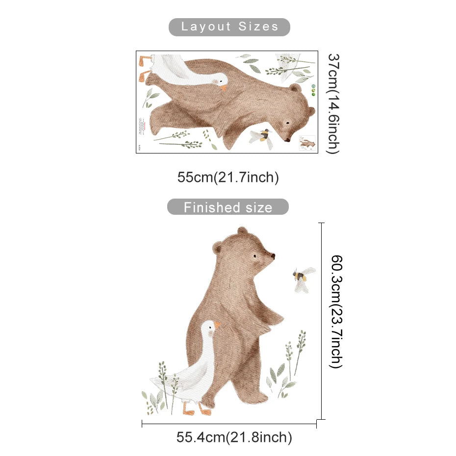 Cartoon Hot Air Balloon Animal Wall Stickers for Nursery - Smarsty