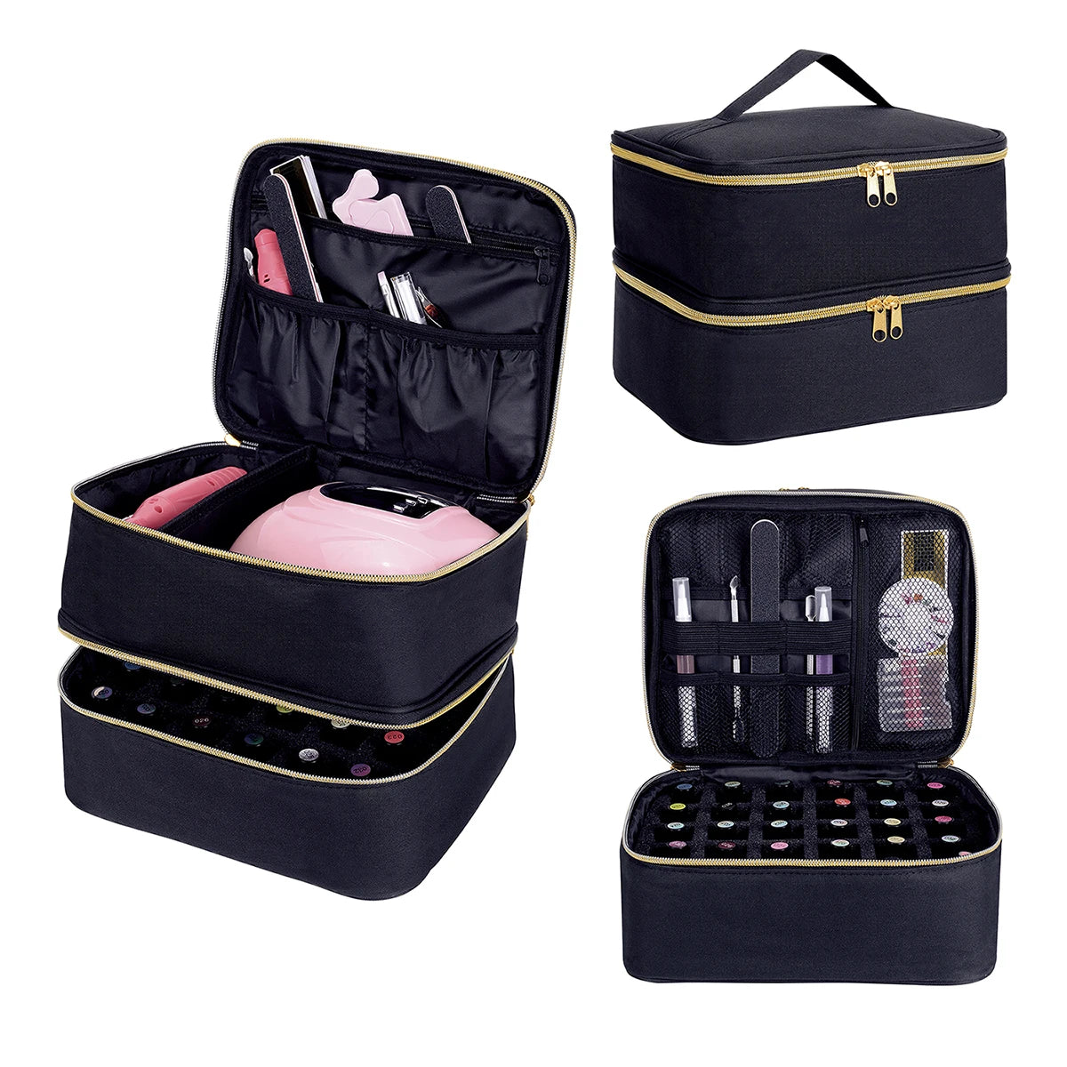 Nail Polish Organizer Double Layer Cosmetic Organizer Bag - Smarsty