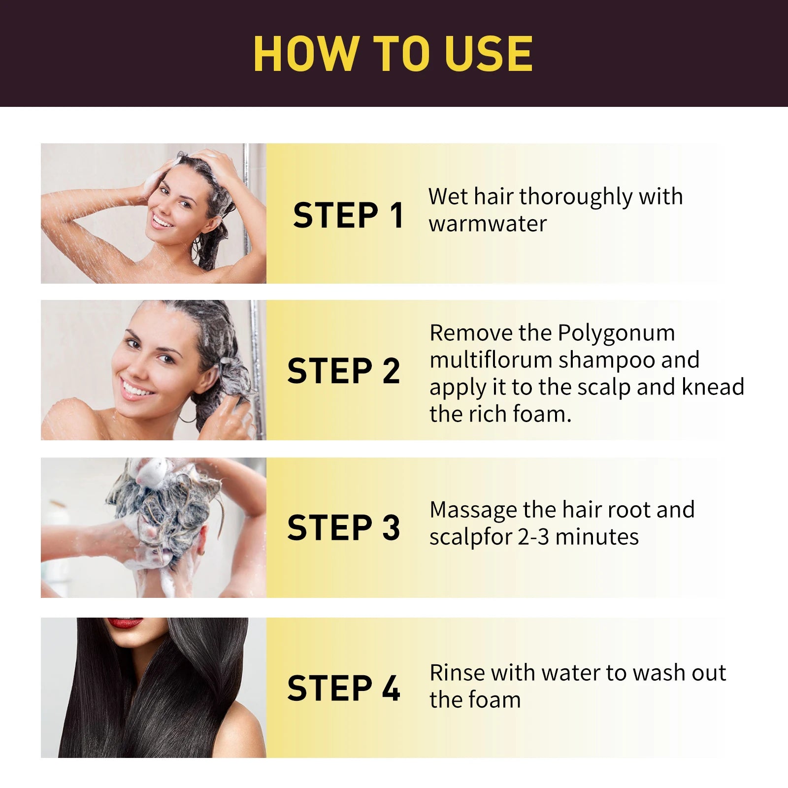 EELHOE Brown Hair Dyeing Shampoo Lasting Coloring Deeply Nourishing Reduce Breakage Promote Scalp Health Hair Dyeing Shampoo - Smarsty