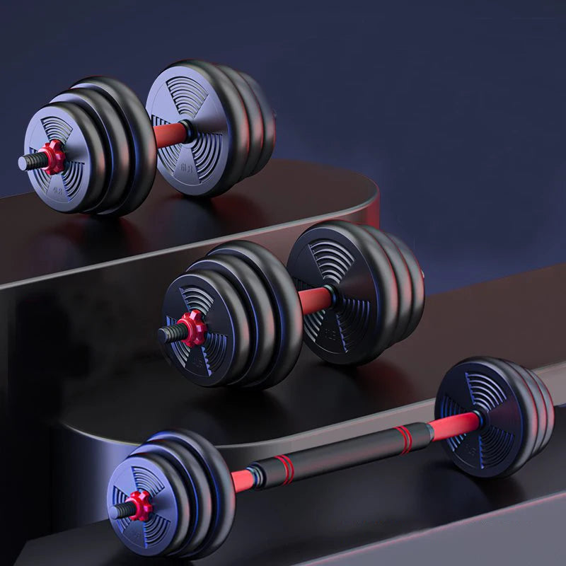 5-44lbs Adjustable Dumbbell to Barbell Set, Anti-Slip Grip, Versatile Home Gym Fitness Strength Training Barbell Weight Plates - Smarsty