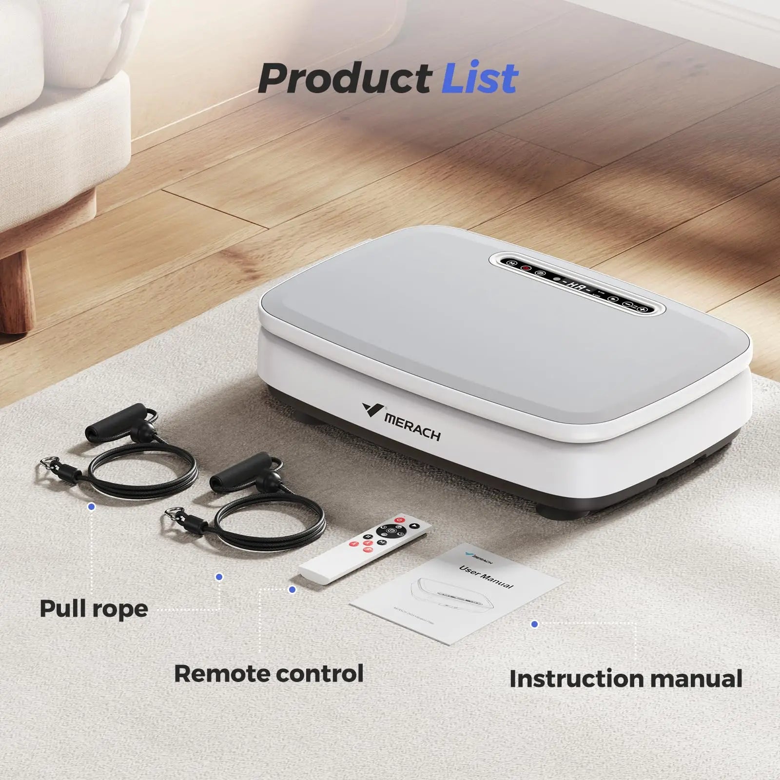 MERACH Vibration Plate Exercise Machine with Light Whole Body Workout Power Vibrate Platform Vibration Plate Lymphatic Drainage - Smarsty