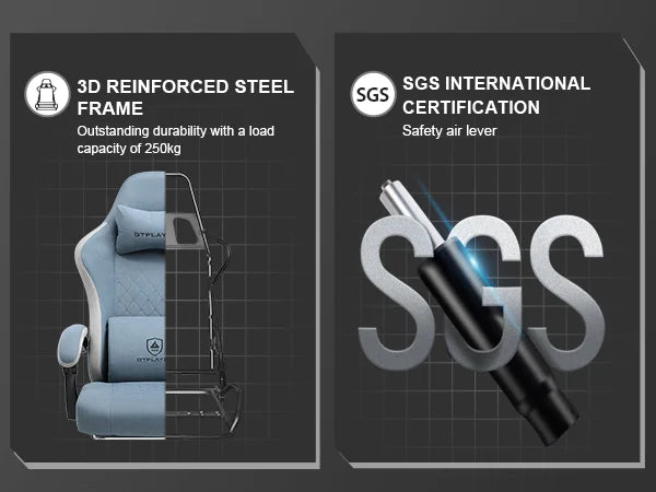 Gaming Chair with Pocket Spring Cushion, Linkage Armrests & Footrest, Ergonomic Office Chair with Lumbar Support - Smarsty