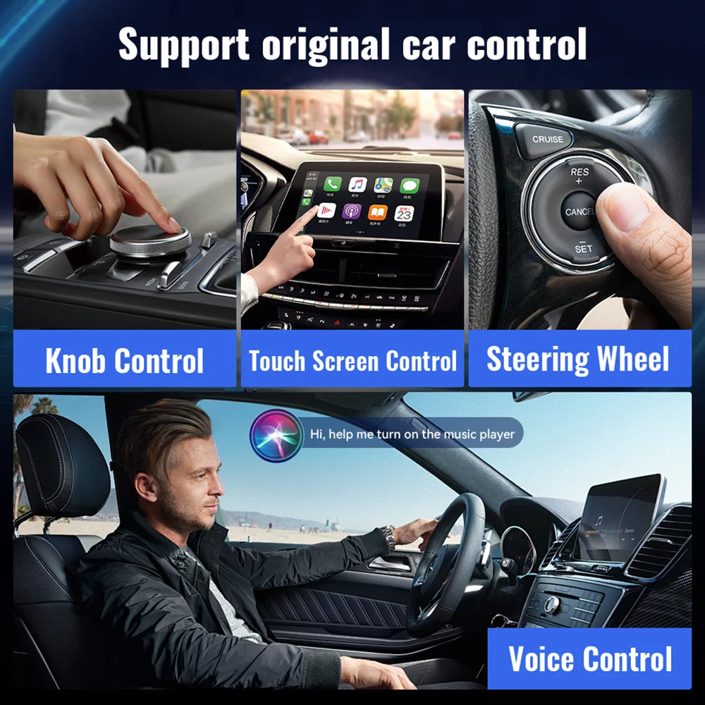 3IN1 Android14 Wireless Carplay Android Auto 2025 NewAdapter Upgrade Plug&Play For Youtube Netflix Dongle Wireless Car AI TV BOX - Smarsty