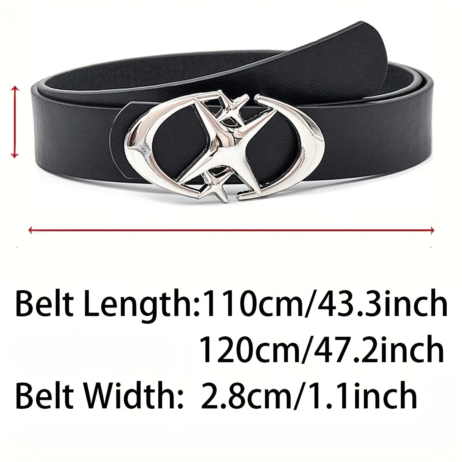 Unisex PU Leather Belt with Punk Star Buckle Vintage Design - Smarsty