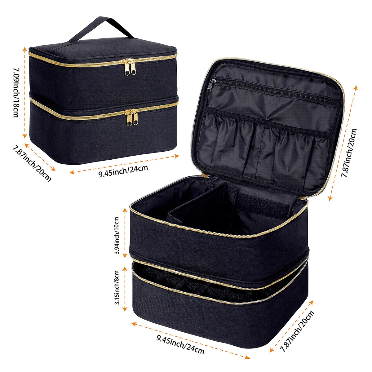 Nail Polish Organizer Double Layer Cosmetic Organizer Bag - Smarsty