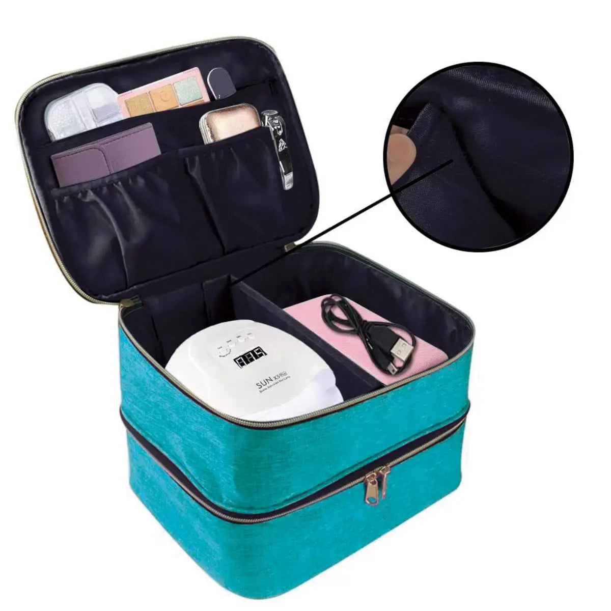 Nail Polish Organizer Double Layer Cosmetic Organizer Bag - Smarsty
