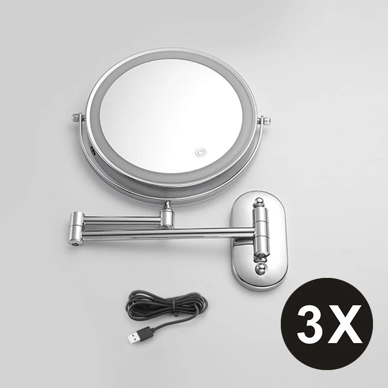 8 Inch Chrome Makeup Mirror with Dual Magnification - Smarsty