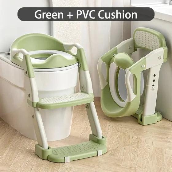3-in-1 Portable Youngsters's Potty Training Toilet Seat - Adjustable, Foldable Step Stool With Safety Harness, Mixed Color