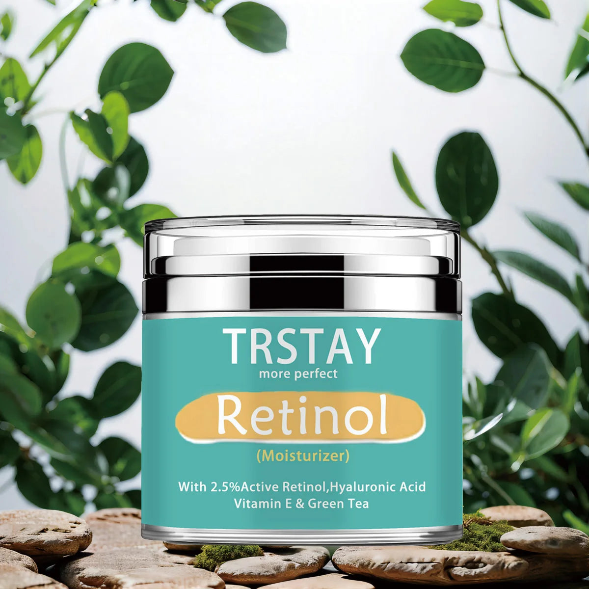 TRSTAY Retinol Moisturizing Cream 2.5% Active Hyaluronic Acid Vitamin E Green Tea Face Cream Nourishing Skin Care