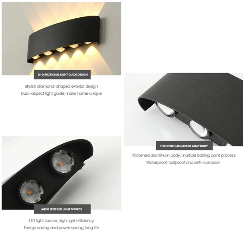 Waterproof Aluminum LED Wall Lamp for Indoor and Outdoor Use - Smarsty
