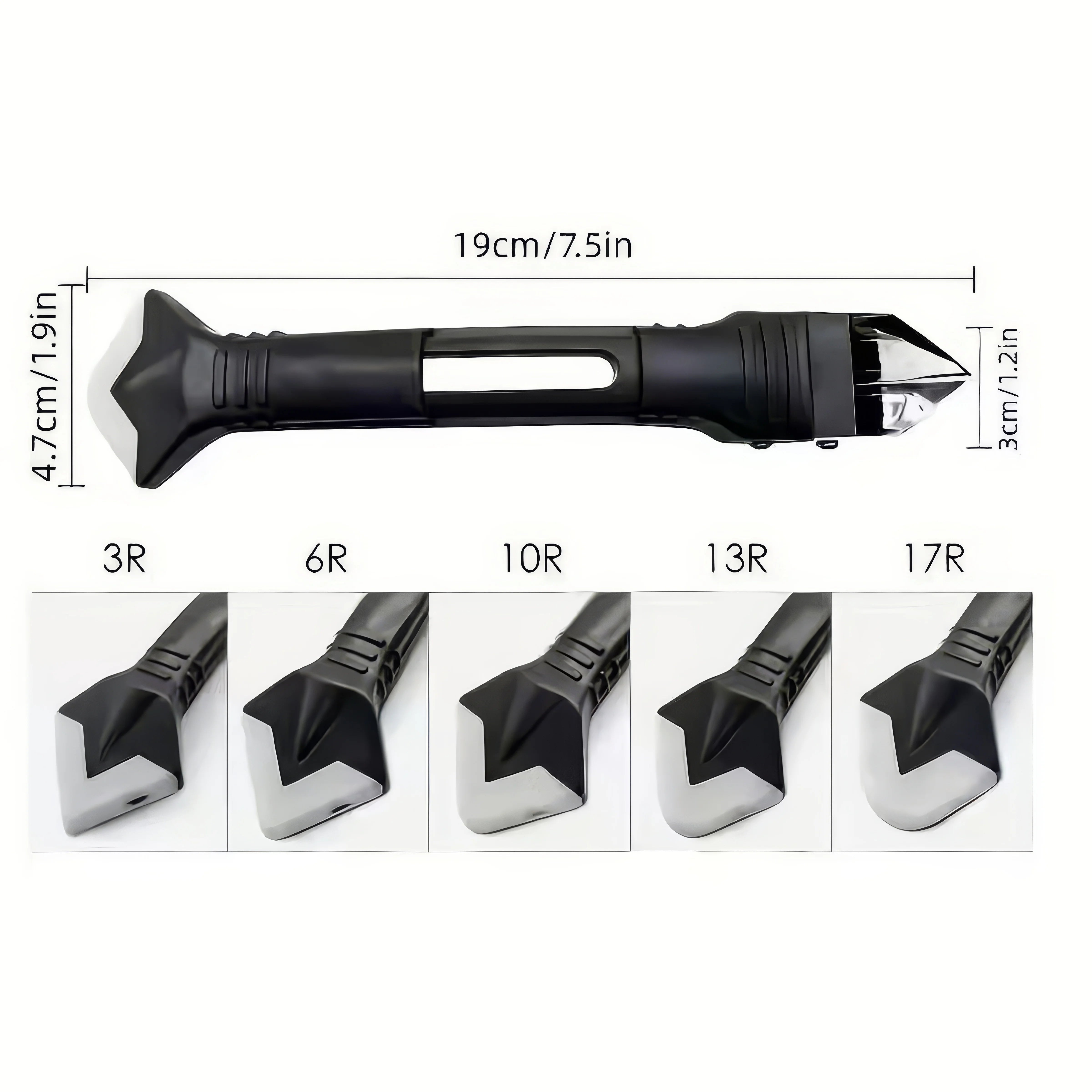 1/2 Piece Five in One Sealant Removal Tool Black, Easy To Grip, Durable Tool, Suitable for Bathroom, Kitchen Floor, Windows
