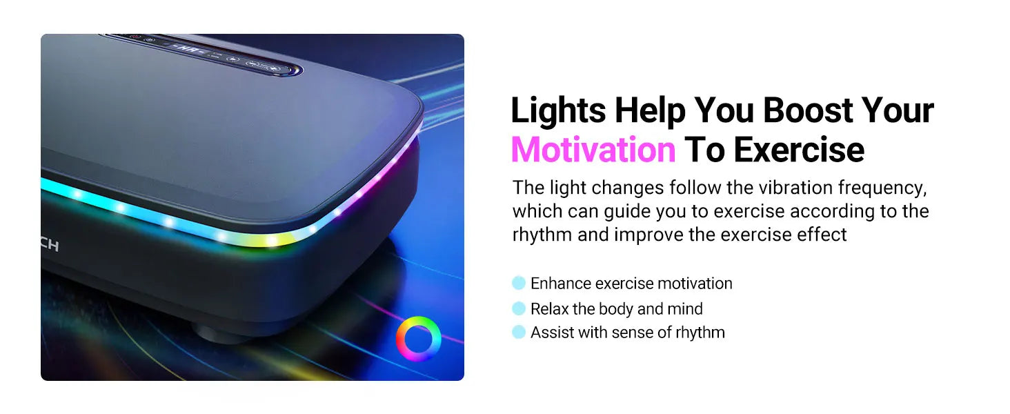 MERACH Vibration Plate Exercise Machine with Light Whole Body Workout Power Vibrate Platform Vibration Plate Lymphatic Drainage - Smarsty