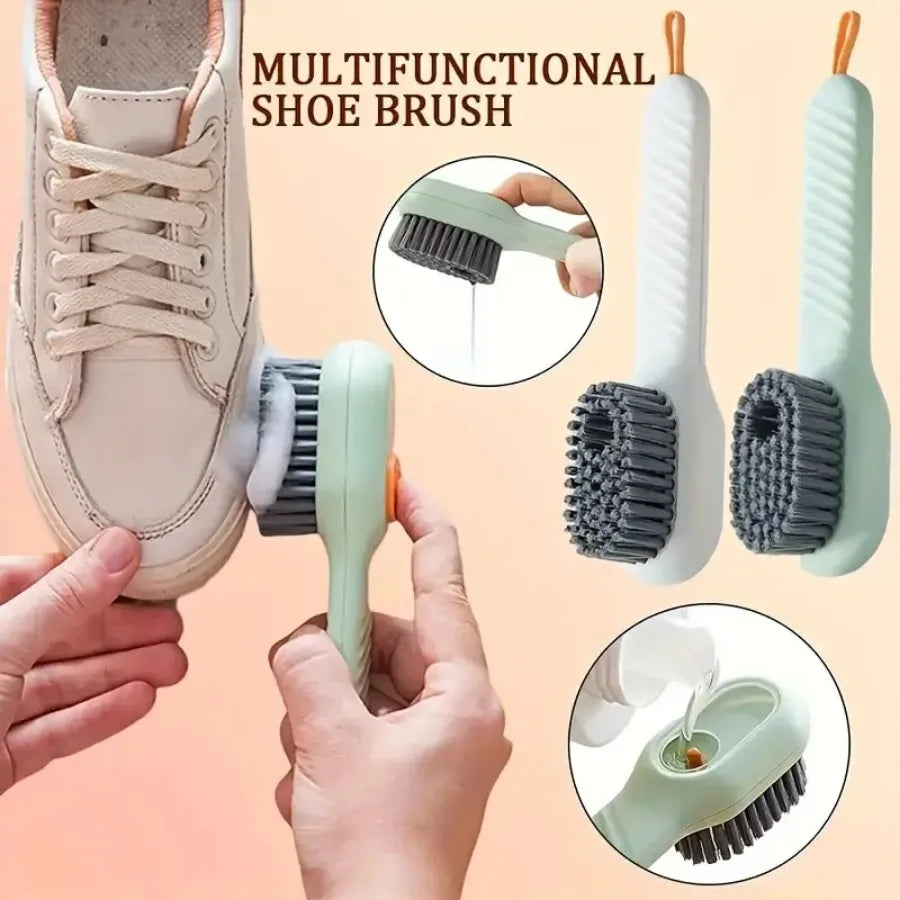 1 Piece Green Soft Bristled Shoe Brush with Ergonomic Handle, Suitable for Laundry, Footwear, and Home Cleaning - Smarsty
