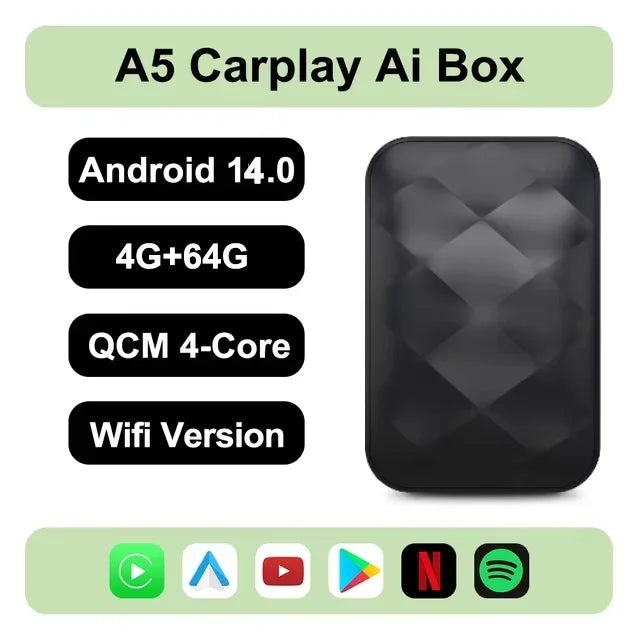 3IN1 Android14 Wireless Carplay Android Auto 2025 NewAdapter Upgrade Plug&Play For Youtube Netflix Dongle Wireless Car AI TV BOX - Smarsty