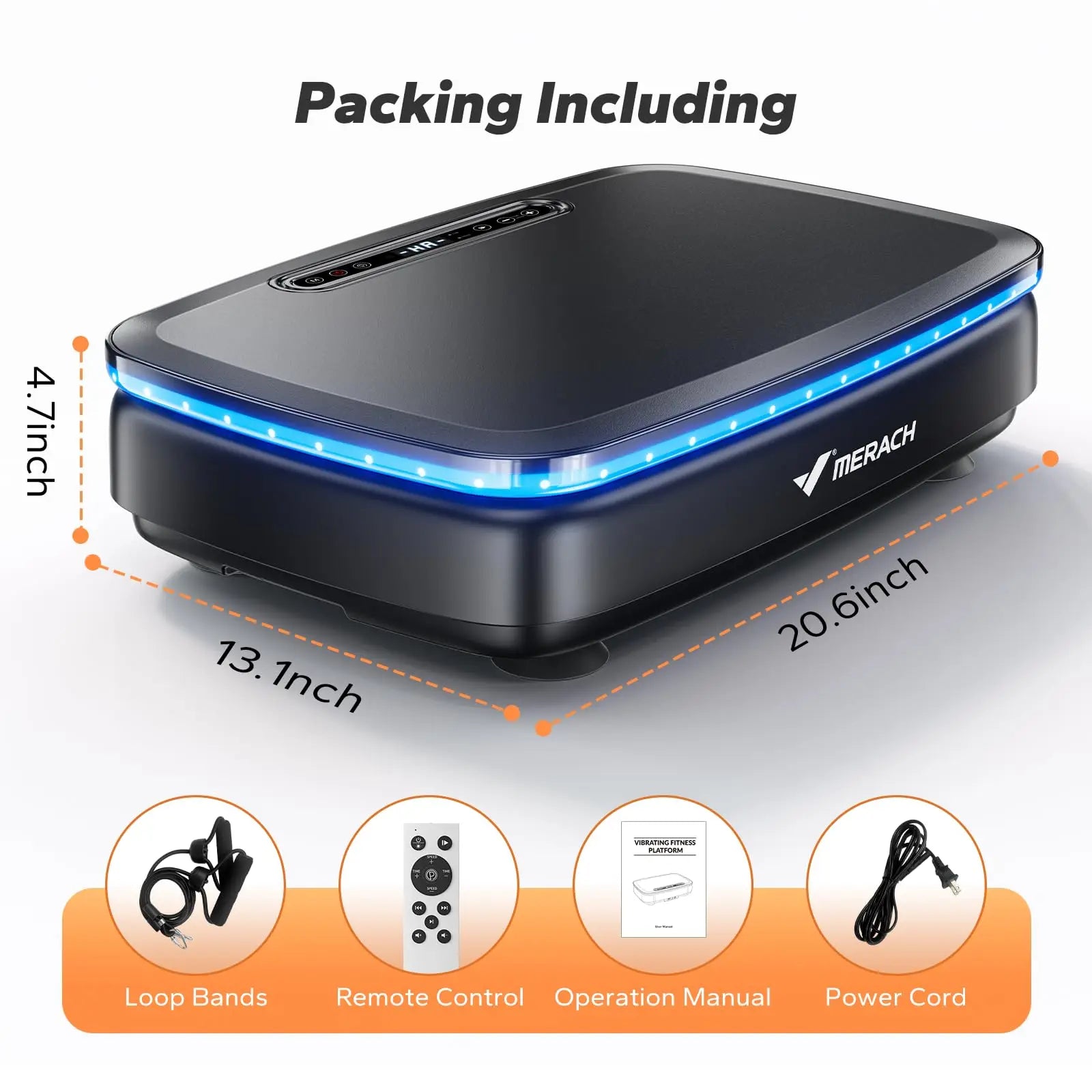 MERACH Vibration Plate Exercise Machine with Light Whole Body Workout Power Vibrate Platform Vibration Plate Lymphatic Drainage - Smarsty