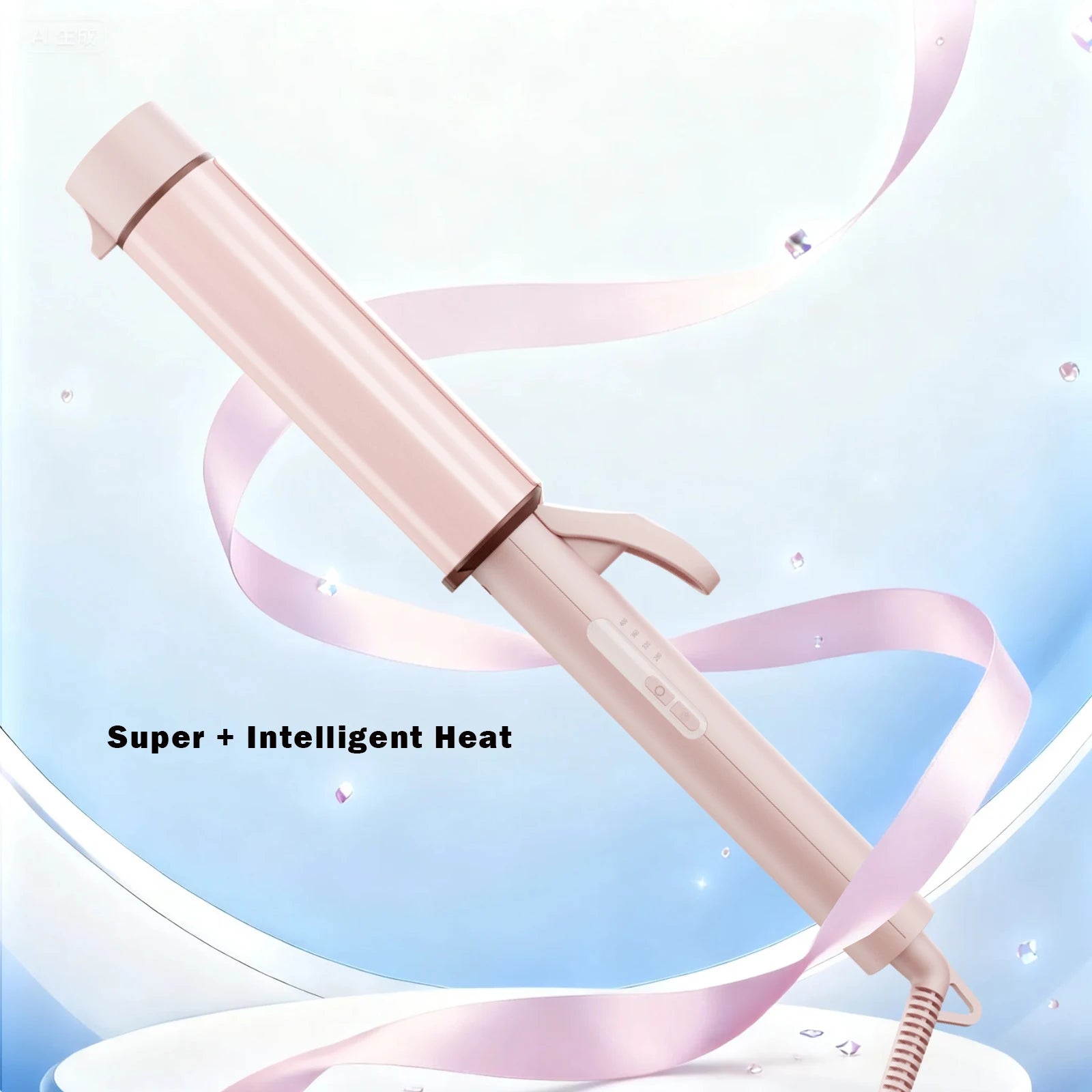 1.5 Inch Extra Large Curling Wand for Long Hair - Ceramic Tourmaline Barrel with 40000000 Negative Ions, 2 Clips - Smarsty