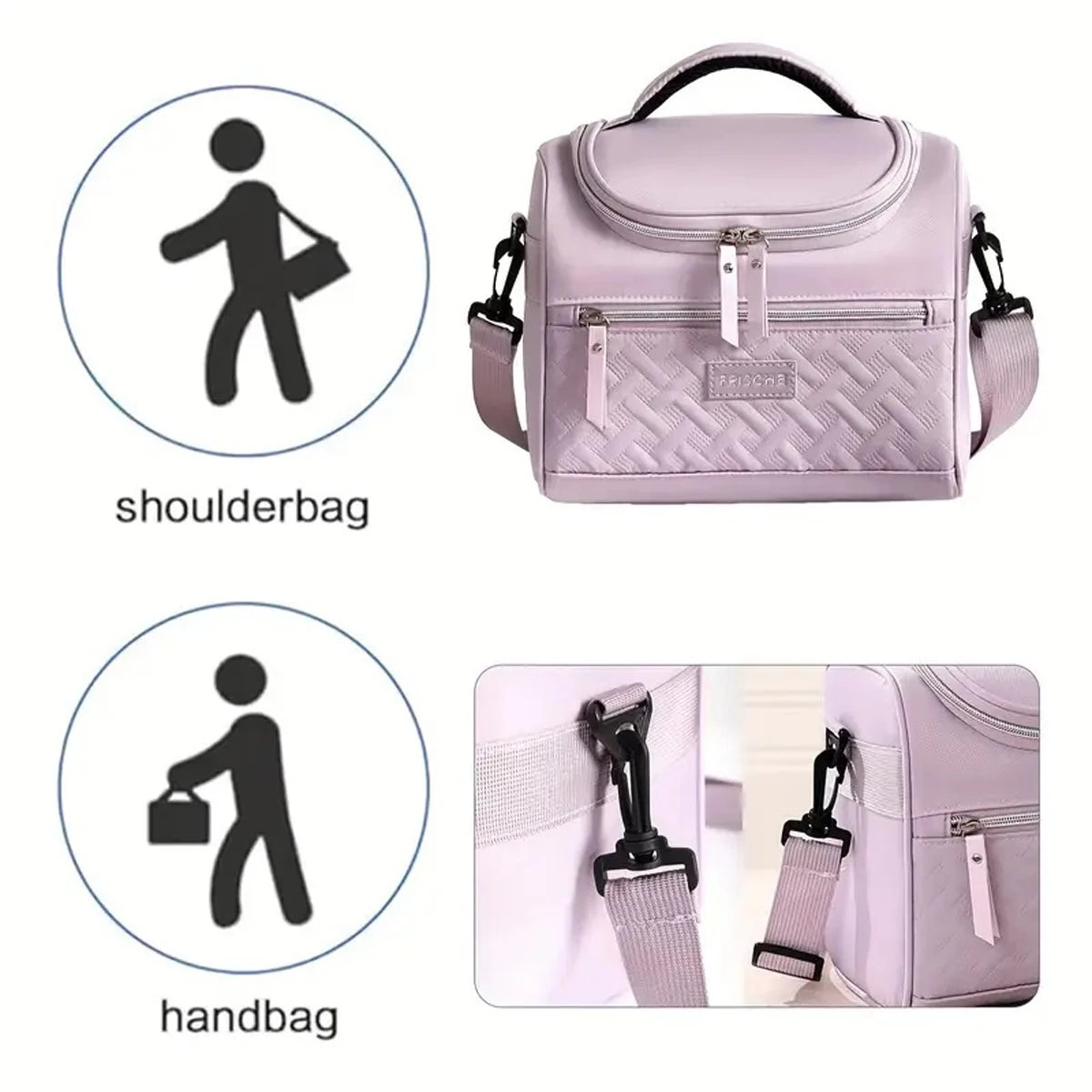 Insulated Lunch Bag With Padded Shoulder Strap For Work - Smarsty