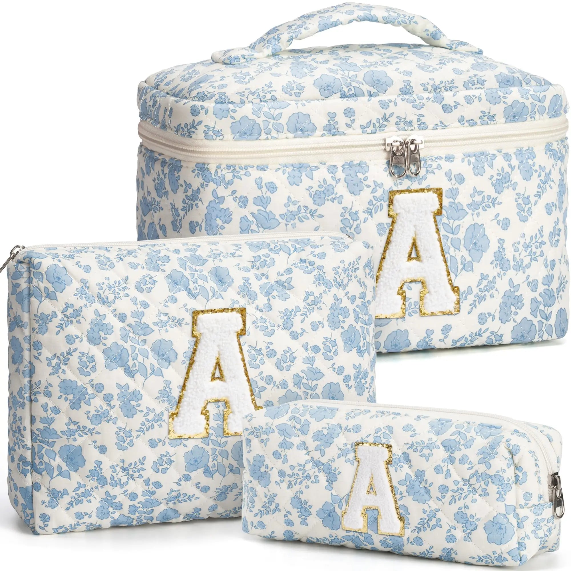 1pcs Cute Quilted Cotton Makeup Bag Women Zipper Cosmetic Organizer Cloth Handbag Box Shape Portable Toiletry Case for Girls - Smarsty