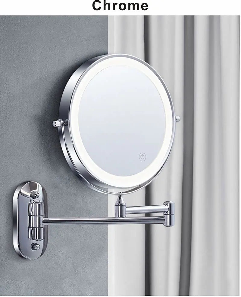 8 Inch Chrome Makeup Mirror with Dual Magnification - Smarsty