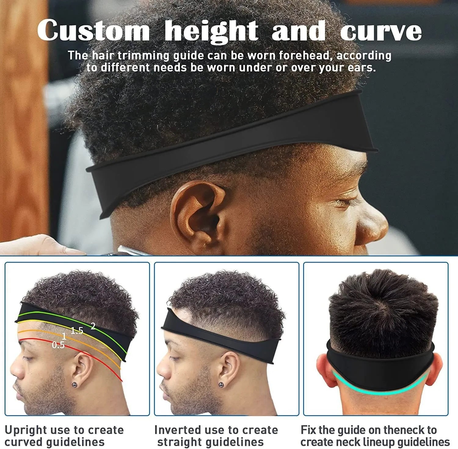 DIY Haircut Guide with Adjustable Silicone Neckline Template - Smarsty