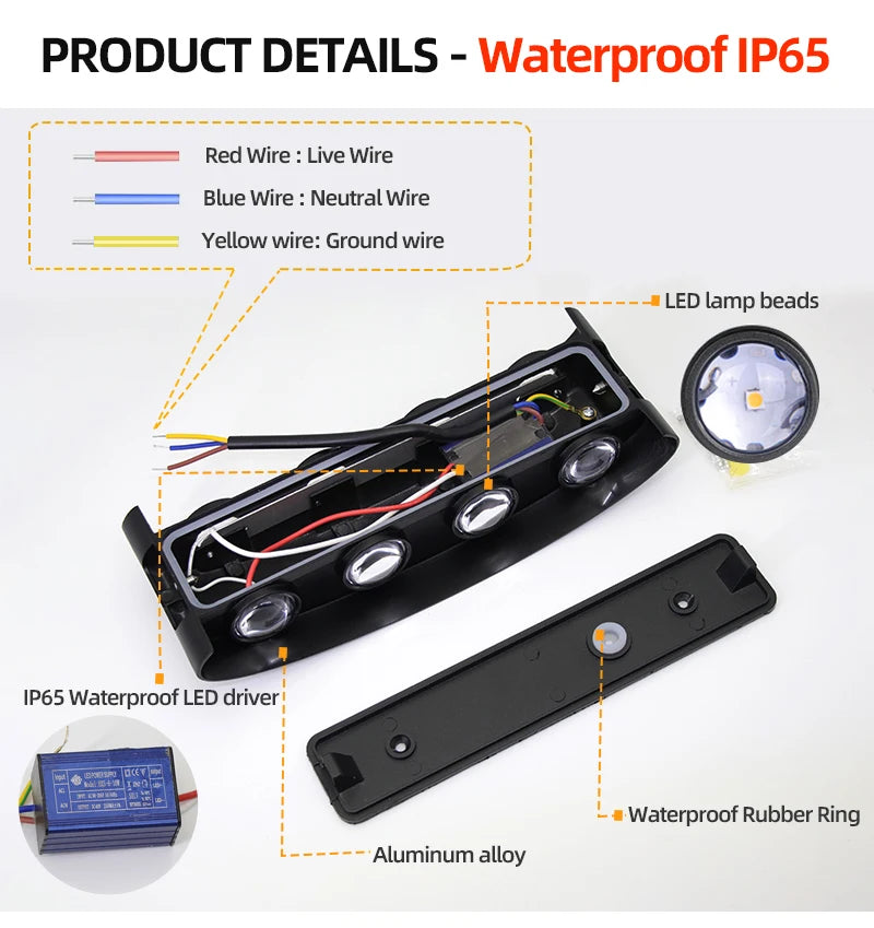 Waterproof Aluminum LED Wall Lamp for Indoor and Outdoor Use - Smarsty
