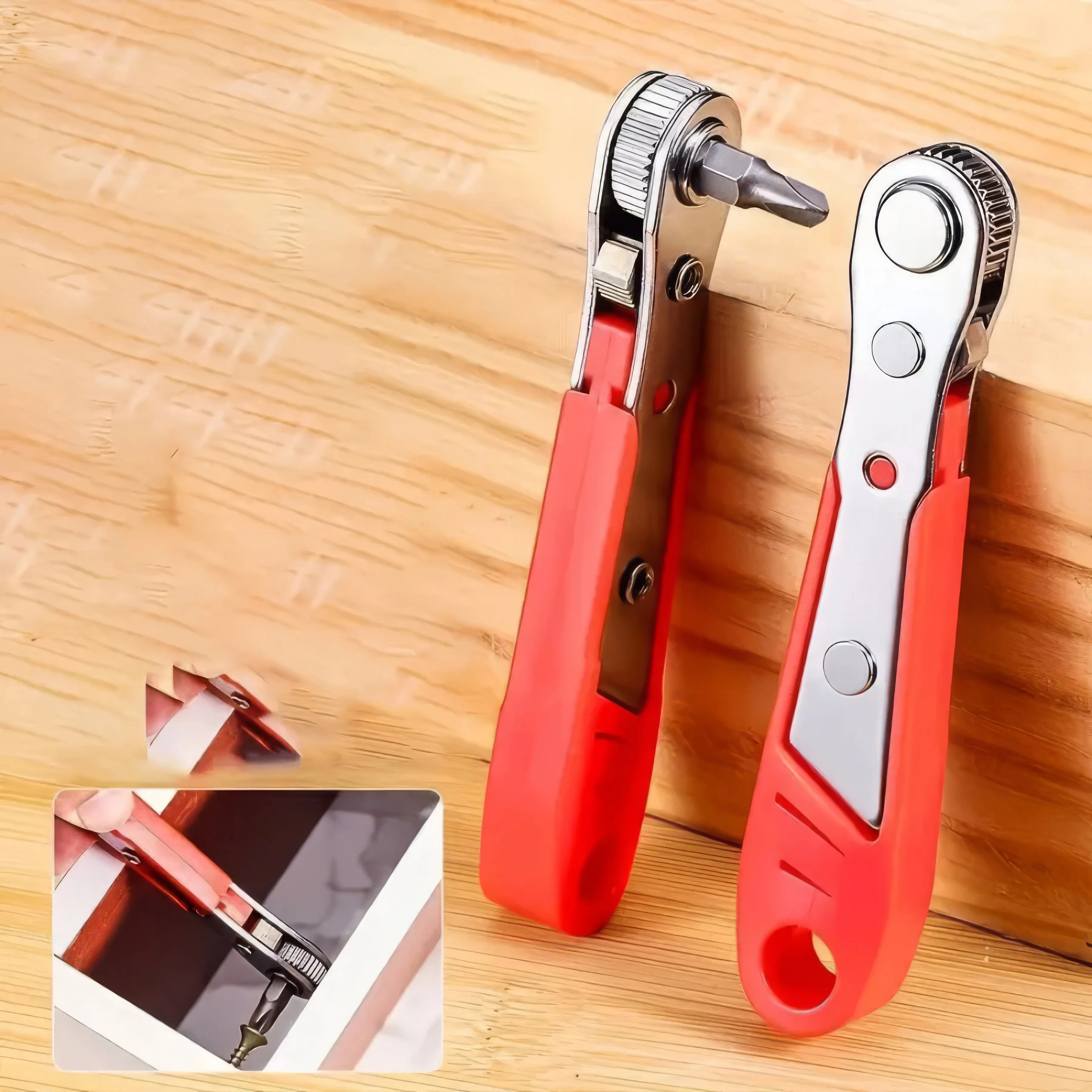 1 Set of Red Multifunctional Screwdriver, Anti Slip Handle, Multifunctional Tool, Suitable for Daily Home Maintenance
