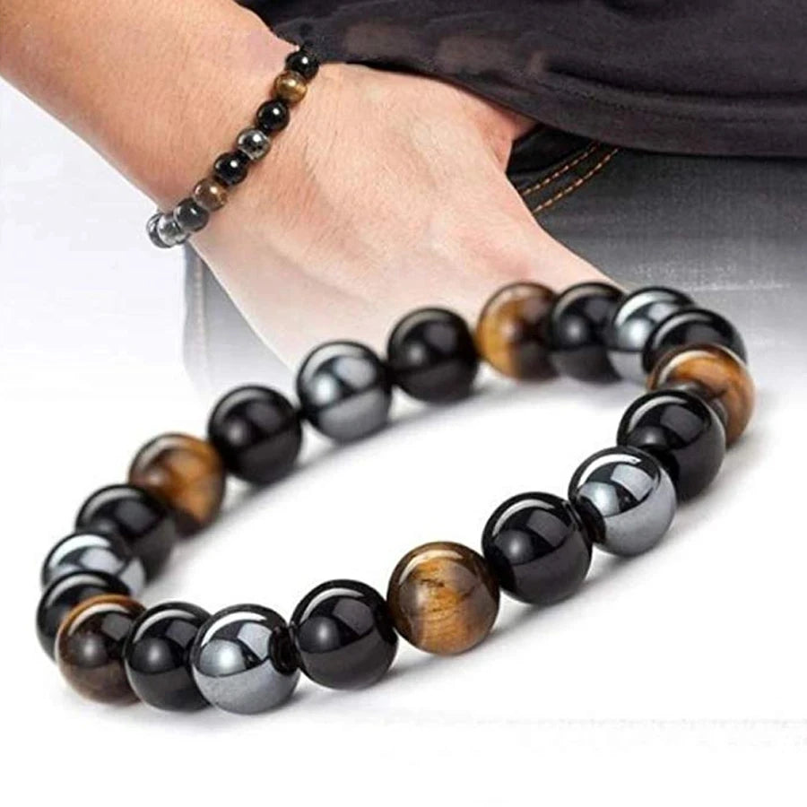 Natural Black Obsidian Tiger Eye Bead Bracelet for Health - Smarsty