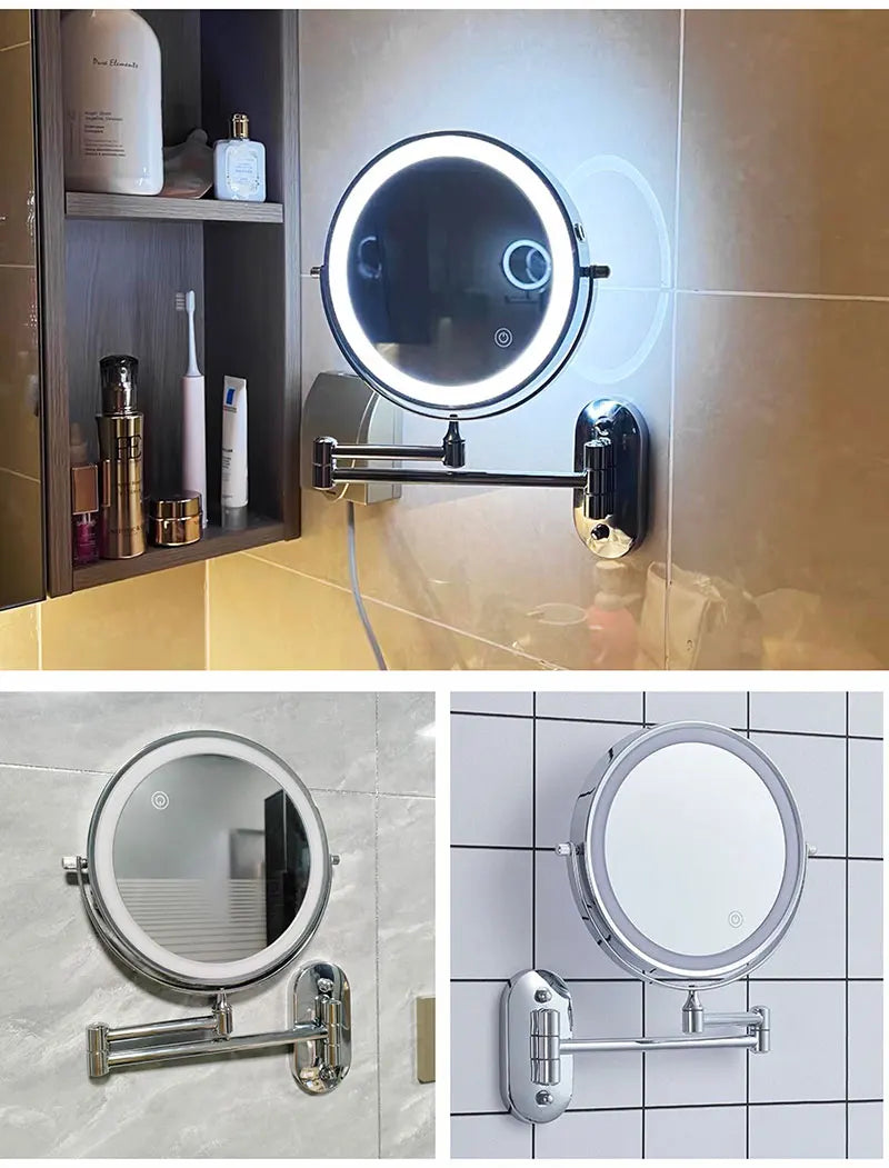 8 Inch Chrome Makeup Mirror with Dual Magnification - Smarsty