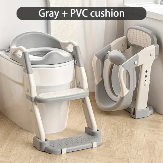 3-in-1 Portable Youngsters's Potty Training Toilet Seat - Adjustable, Foldable Step Stool With Safety Harness, Mixed Color