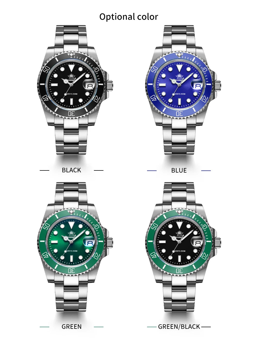 Addiesdive Waterproof Stainless Steel Men's Quartz Watch - Smarsty